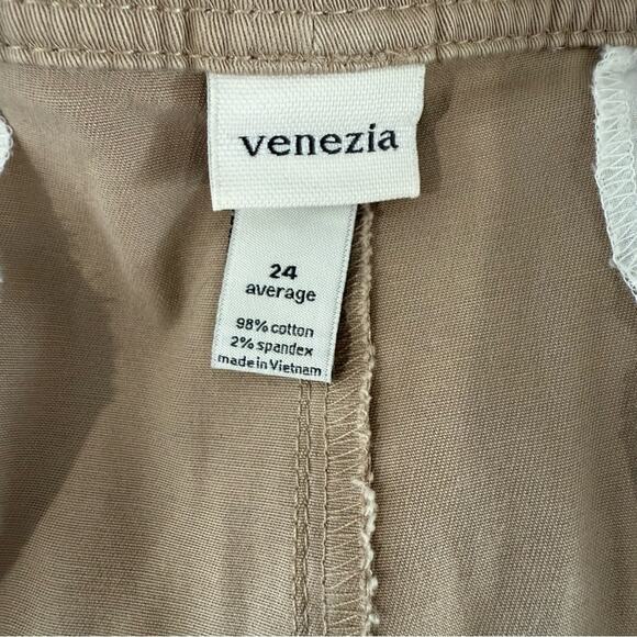 Venezia Khaki Stretch Cotton Pants Size 24 Average - Picture 2 of 4